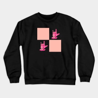 I Love You - Sign Language Pink Pattern Crewneck Sweatshirt